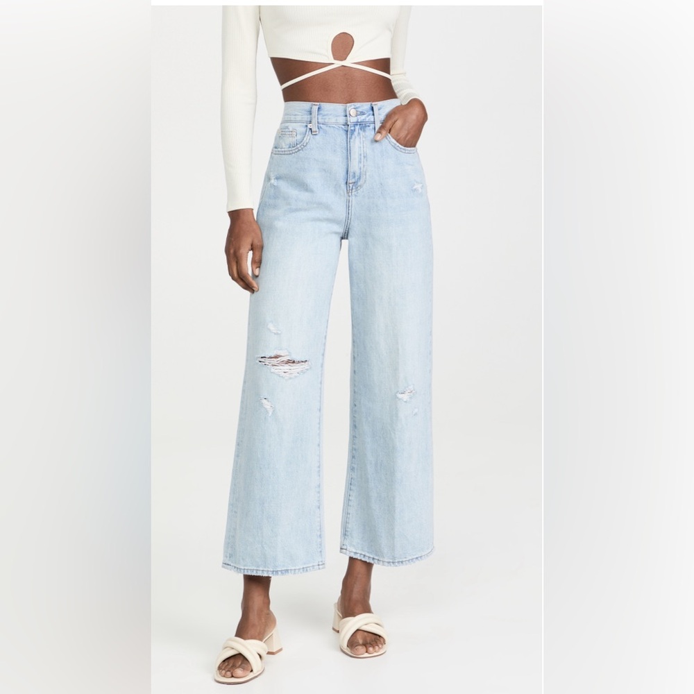 New Pistola Loretta High Rise Wide Leg Jean in Gaze Distressed, Size 26